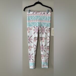 House of Flynn Elephant Aztec Print Leggings Boho Festival Yoga Pants Size M